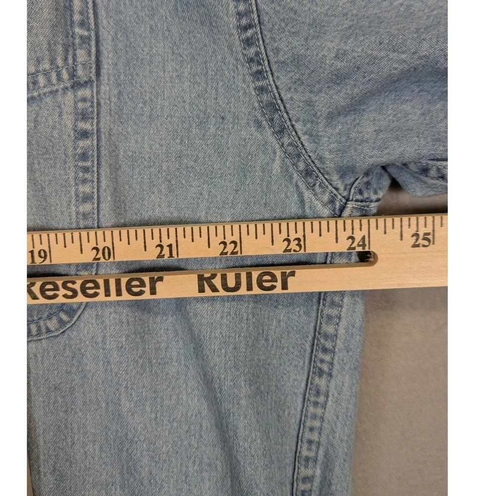 Most Wanted Mens XL Westie Dog American Flag Bandana Denim Short Sleeve Shirt - Picture 5 of 8